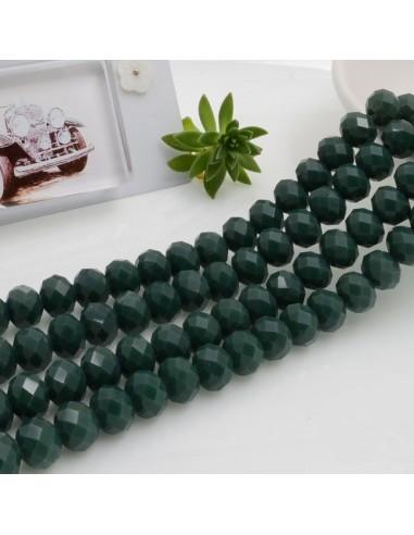 Filo di Mezzi Cristalli cinesi Verde Scuro rondelle cipollotti 6x8mm sfaccettati briolette 65-70pz GDO | Gioie d'Oriente
