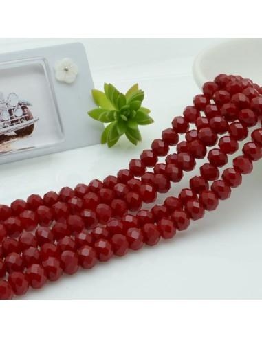 Filo di Mezzi Cristalli Rosso Rondelle Cipollotti 4.5x6mm Sfaccettati Briolette circa 90pz GDO | Gioie d'Oriente