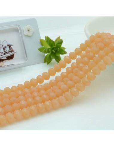 Filo di Mezzi Cristalli Crema Rondelle Cipollotti 4.5x6mm Sfaccettati Briolette circa 90pz GDO | Gioie d'Oriente