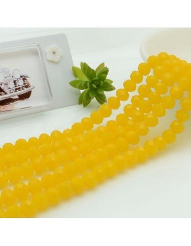 Filo di Mezzi Cristalli Giallo Scuro Rondelle Cipollotti 4.5x6mm Sfaccettati Briolette circa 90pz GDO | Gioie d'Oriente