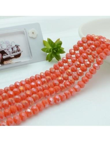 Filo di Mezzi Cristalli Arancione AB Rondelle Cipollotti 4.5x6mm Sfaccettati Briolette circa 90pz GDO | Gioie d'Oriente