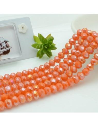 Filo di Mezzi Cristalli Arancione Chiaro AB Rondelle Cipollotti 4.5x6mm Sfaccettati Briolette circa 90pz GDO | Gioie d'Oriente