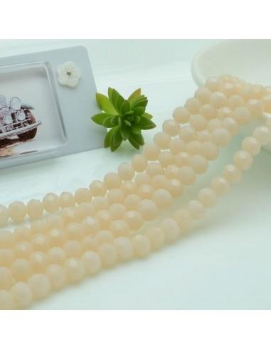 Filo di Mezzi Cristalli Panna Rondelle Cipollotti 4.5x6mm Sfaccettati Briolette circa 90pz GDO | Gioie d'Oriente