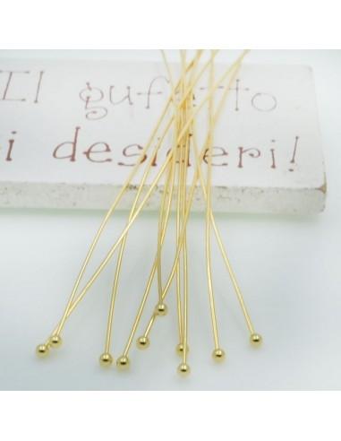 Chiodini con testa a pallina in Acciaio oro 0.6x70mm 10pz - Varie misure | GDO