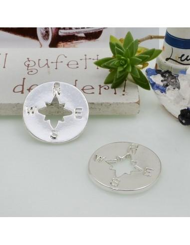 Ciondolo medaglia bussola 21 mm in...