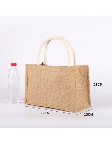 Borsa in juta naturale con manici in cotone 32x13x21cm | GDO