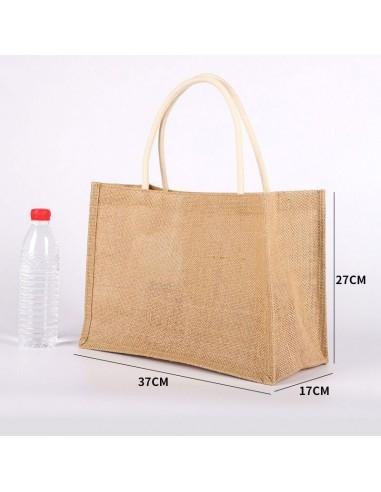 Borsa in juta naturale 100% manici 18cm 37x17x27cm | GDO