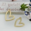 Ciondolo cuore vuoto in ottone oro 26x20mm 1pz Gioie d'Oriente