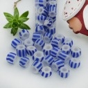 Perline di conteria a righe bianco e bluette
