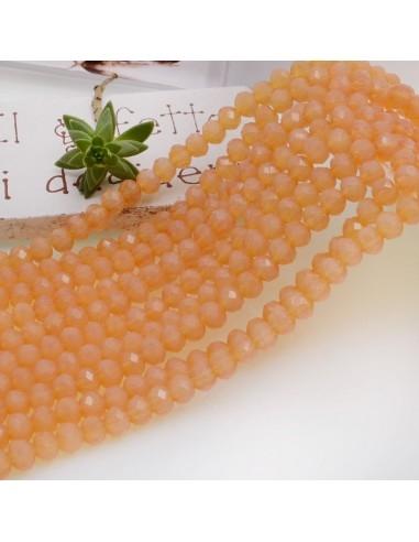 Filo di Mezzi Cristalli Color Albicocca Chiaro Rondelle 3x4mm Sfaccettati Briolette 125 a 145pz GDO | Gioie d'Oriente