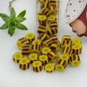 Perline di conteria a righe giallo, arancione e marrone 5/6mm 70pz circa