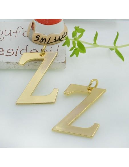 Ciondolo lettera iniziale, ottone oro, finitura liscia, circa 20x28mm, pendente alfabeto, 1 pezzo, marchio Gioie d'Oriente