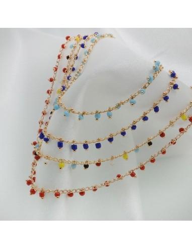 Collana con perline indiane 40 cm in rame oro 18K GDO