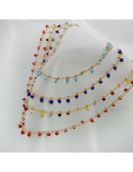 Collana con perline indiane 40 cm in rame oro 18K GDO