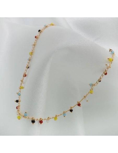 Collana con perline indiane 40 cm in rame oro 18K GDO