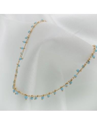 Collana con perline indiane 40 cm in rame oro 18K GDO