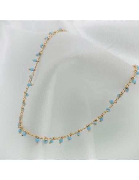 Collana con perline indiane 40 cm in rame oro 18K GDO