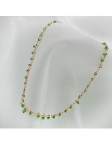 Collana con perline indiane 40 cm in rame oro 18K GDO