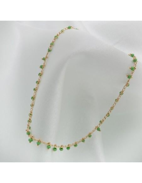Collana con perline indiane 40 cm in rame oro 18K GDO