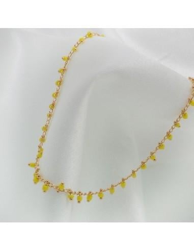 Collana con perline indiane 40 cm in rame oro 18K GDO