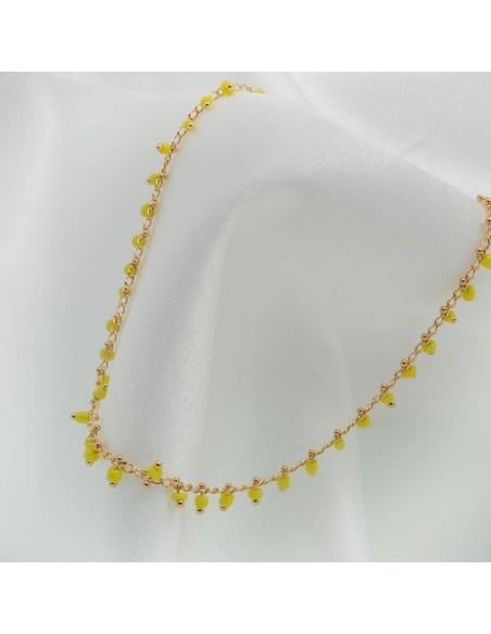 Collana con perline indiane 40 cm in rame oro 18K GDO