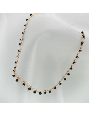 Collana con perline indiane 40 cm in rame oro 18K GDO