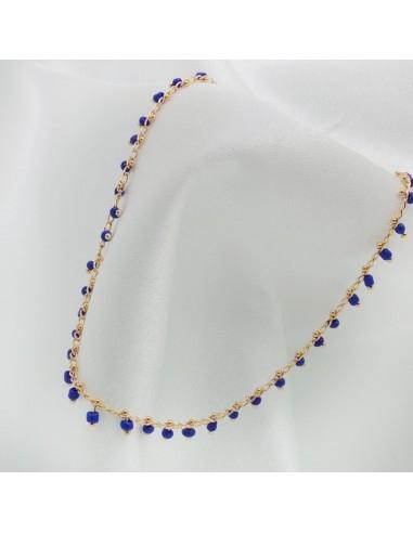 Collana con perline indiane 40 cm in rame oro 18K GDO