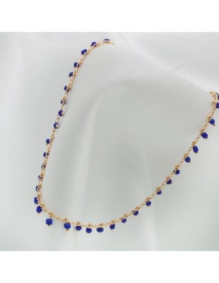 Collana con perline indiane 40 cm in rame oro 18K GDO