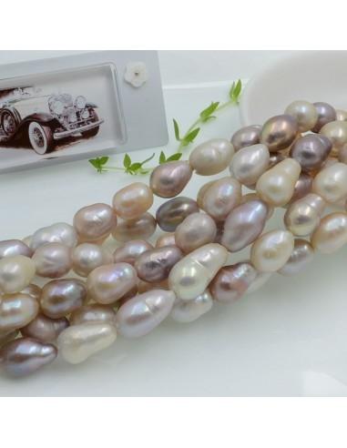 Perle di fiume goccia irregolare colore mix 9.5mm GDO Gioie d'Oriente