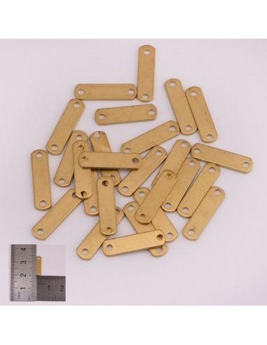 Ciondoli connettori rettangolari da incidere ottone 15 x 4 mm 5pz Gioie d'Oriente