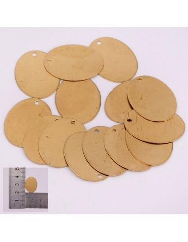 Ciondoli ovali da incidere in ottone 15 x 20 mm 3pz Gioie d'Oriente