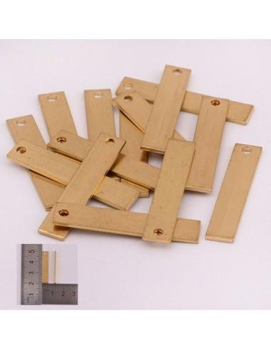 Ciondoli rettangolari da incidere in ottone 30 x 6 mm 2pz Gioie d'Oriente