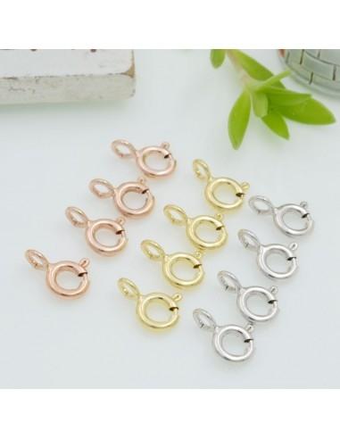 Moschettone Anello a molla 6mm da 10 pz in argento 925%