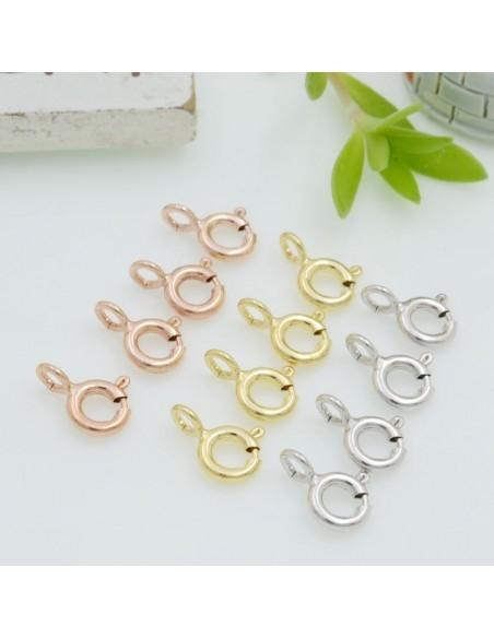 Moschettone Anello a molla 6mm da 10 pz in argento 925%
