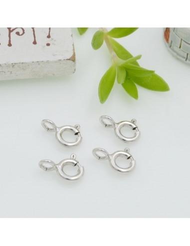 Moschettone Anello a molla 6mm da 10 pz in argento 925%