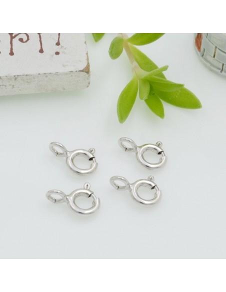 Moschettone Anello a molla 6mm da 10 pz in argento 925%