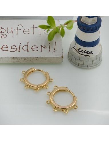 Base orecchini cerchio 15 mm con 6...
