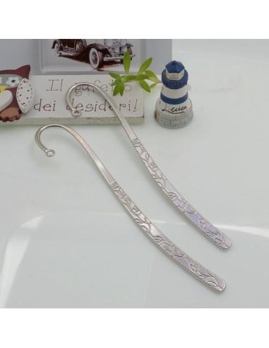 Segnalibro design ramo con rose 12x0,5cm in metallo colore argento 1pz - GDO