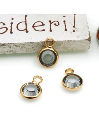 Mini Charms di Cristalli in Vari Colori con Base Oro 6mm 2pz | GDO