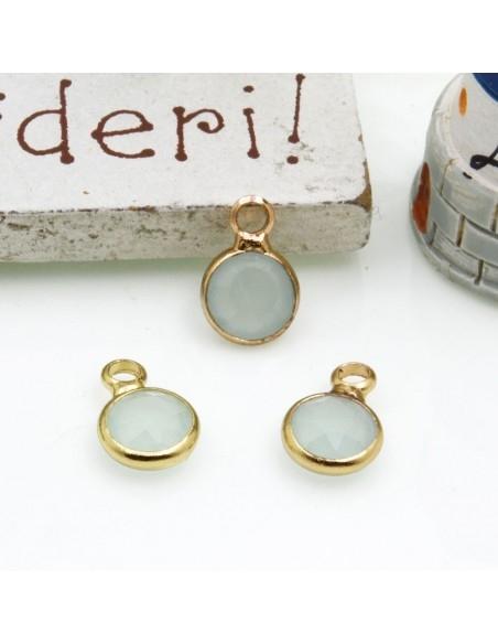 Mini Charms di Cristalli in Vari Colori con Base Oro 6mm 2pz | GDO
