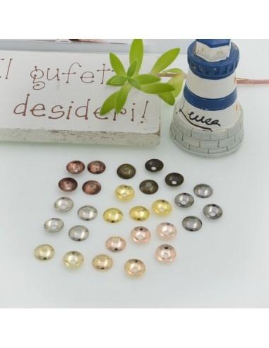 Copri perle lisce in ottone colori varianti 5mm 90pz Gioie d'Oriente