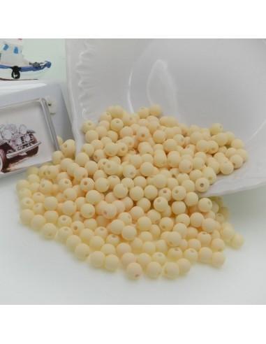 Perle tonde in resina opaca colore panna 6mm 450pz | GDO
