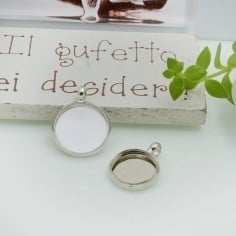 Ciondoli per cabochon tondi in ottone 10-12mm colori vari 2pz Gioie d'Oriente 2