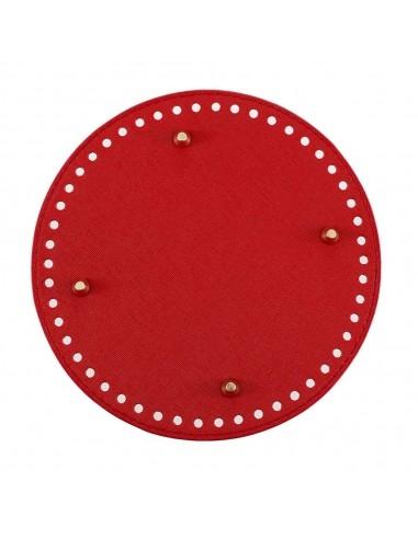 Fondo rigido ecopelle tondo 15cm 45 fori colore rosso | GDO