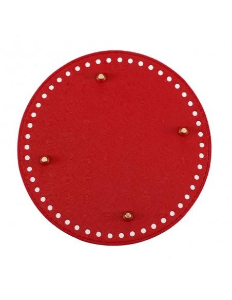 Fondo rigido ecopelle tondo 15cm 45 fori colore rosso | GDO