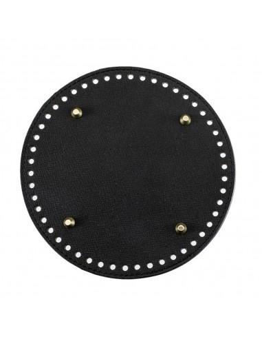 Fondo rigido ecopelle tondo 15cm 45 fori colore nero  | GDO