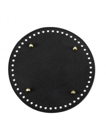 Fondo rigido ecopelle tondo 15cm 45 fori colore nero  | GDO