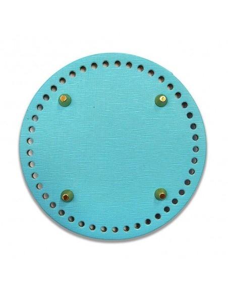 Fondo rigido ecopelle tondo 15cm 45 fori colore turchese | GDO
