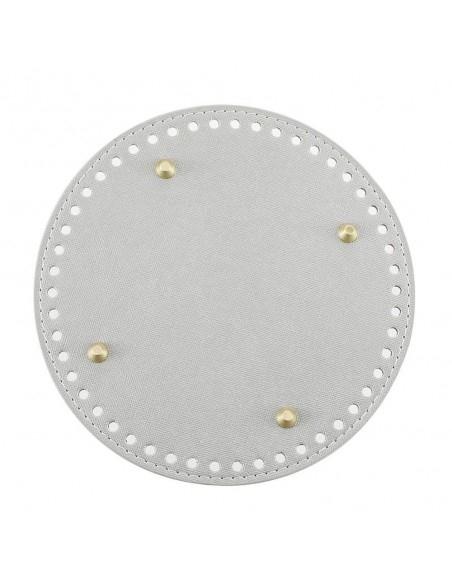 Fondo rigido ecopelle tondo 15cm 45 fori colore argento |GDO