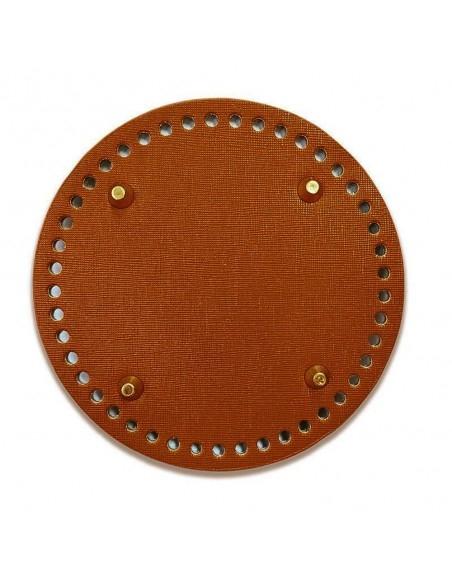 Fondo rigido ecopelle tondo 15cm 45 fori colore marrone chiaro | GDO